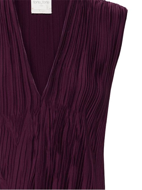 Purple fully pleated V-neck top Forte forte | 12894BOLERO